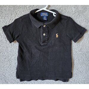 POLO Ralph Lauren Black Short Sleeve Flesh Pony Polo Shirt Baby Infant Size 18M